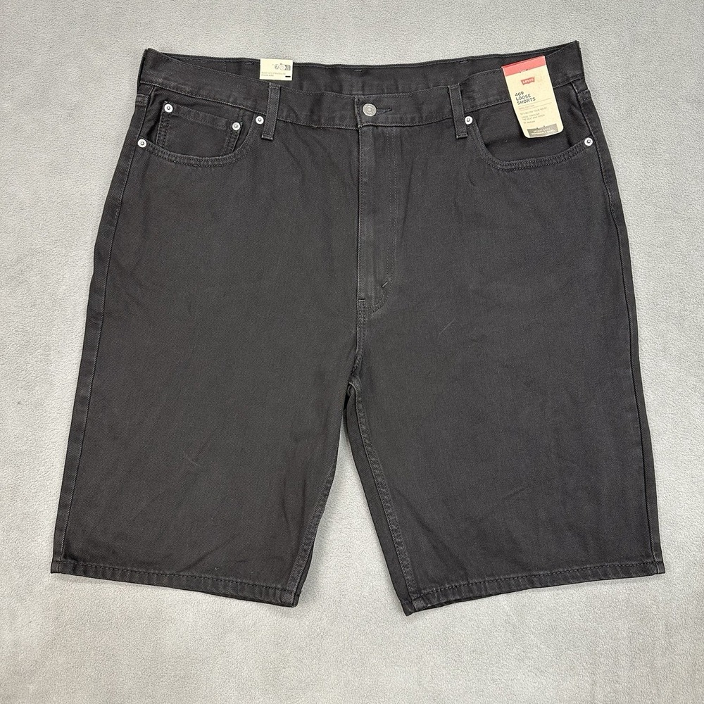 Levi's 469 Loose Fit Black Denim 12" Shorts Men 42‎ Skater Streetwear Baggy New